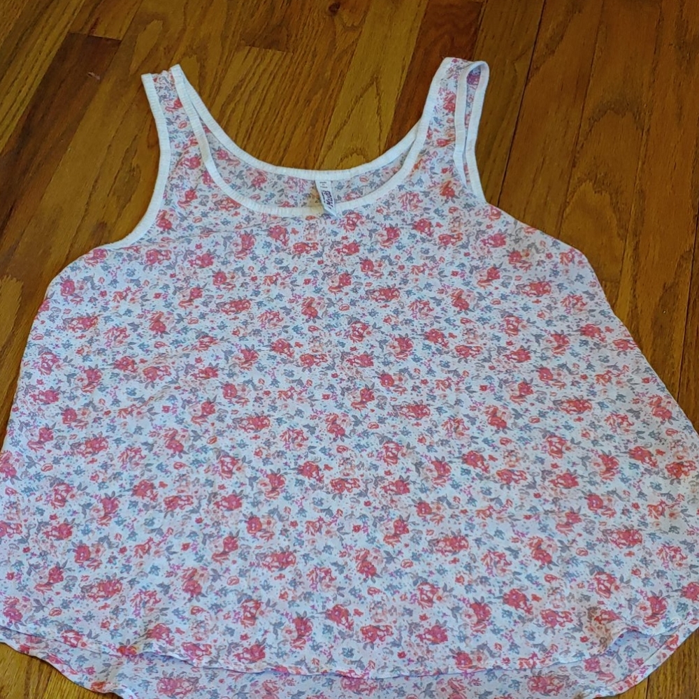 Boho sheer floral tank